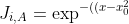 J_{i,A} = \exp^{-((x - x_{0}^2)/2\sigma^2)}